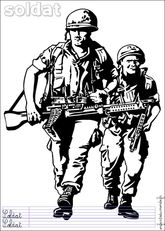 coloriage militaire 1